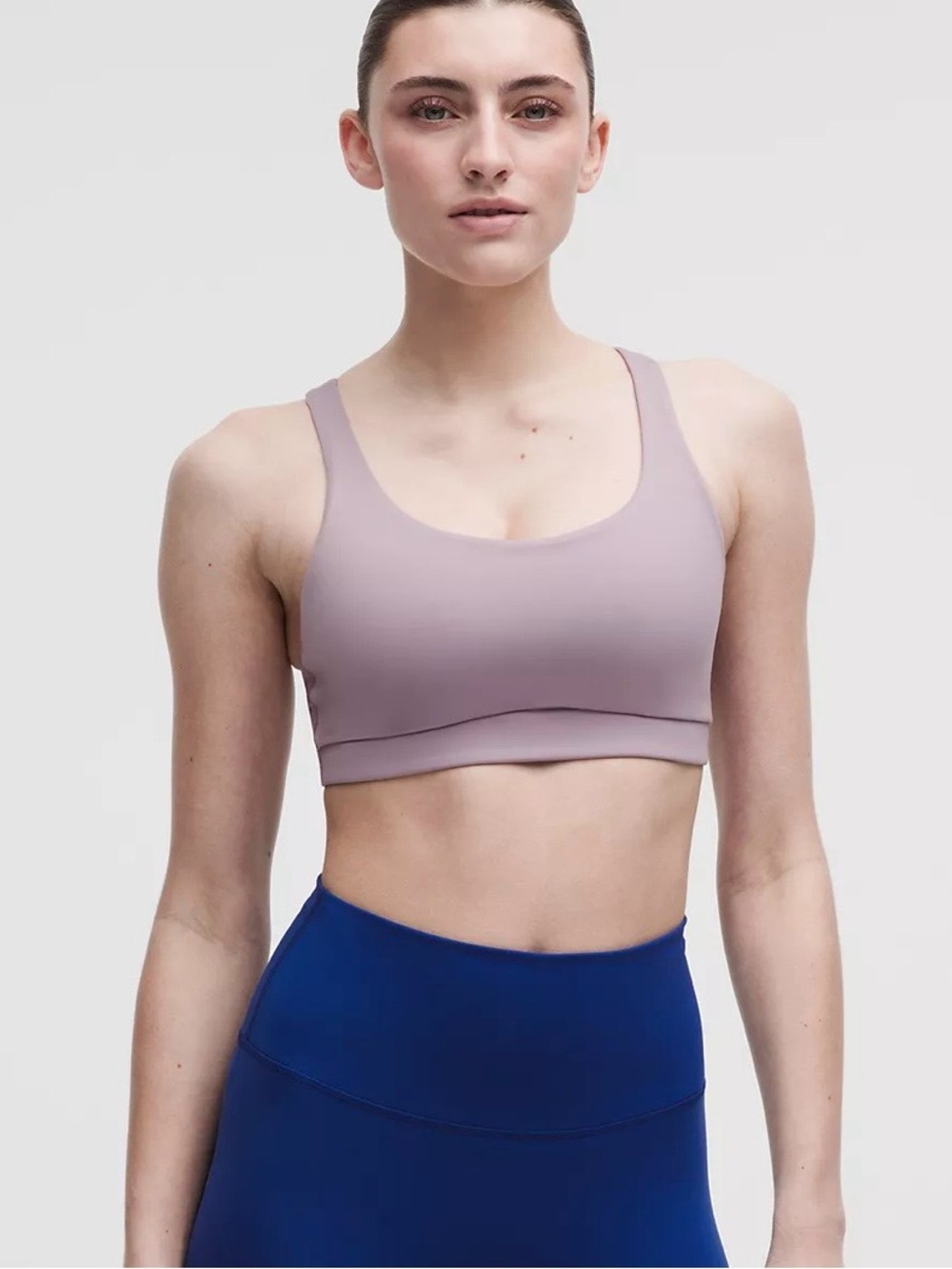 Lululemon Energy Bra Med-Support Dusty Pink Teal Inside, B-D Evolve Cups - SZ S